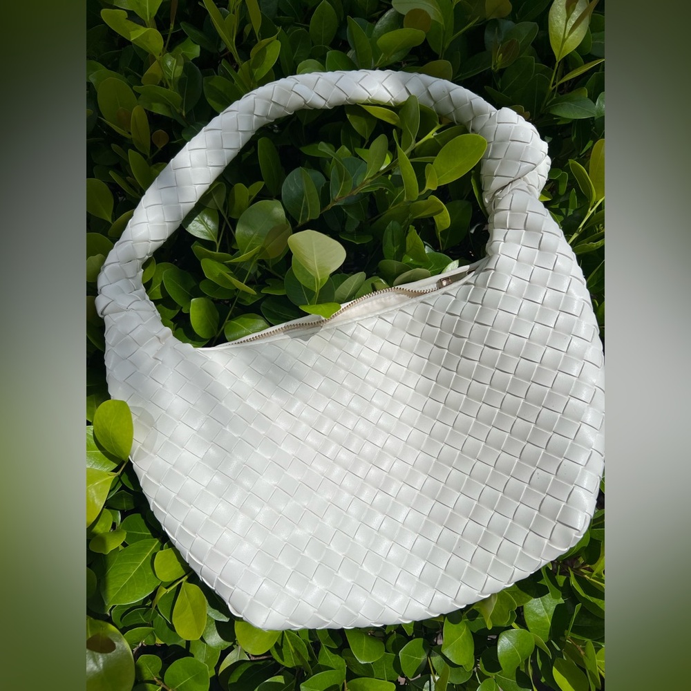 A New Day White Woven Shoulder Bag
